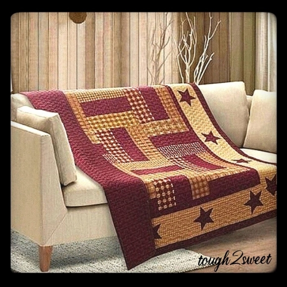 LAST 1!🍁50" BY 60"🍁~ RUSTIC FARMHOUSE LIGHTWEIGHT QUILT THROW(CH) PRICE FIRM! - Picture 10 of 11
